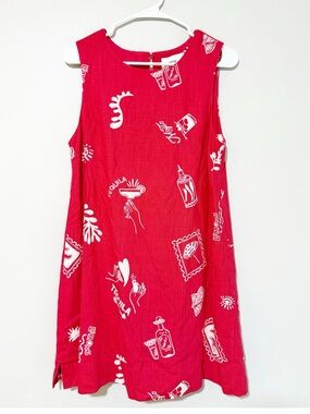 Anthropologie paper heart tequila time linen blend mini dress medium new